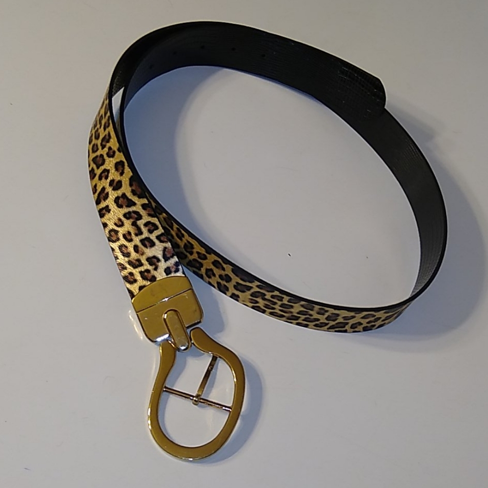 Chico's Mini Twisted Reversesable Cheetah Belt